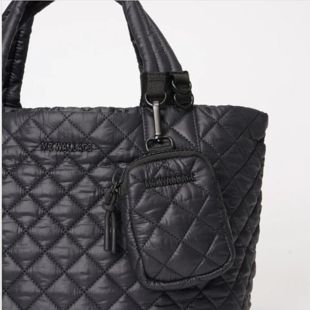 NWOT MZ Wallace Purse Link Cuff with matching Link Pouch in black